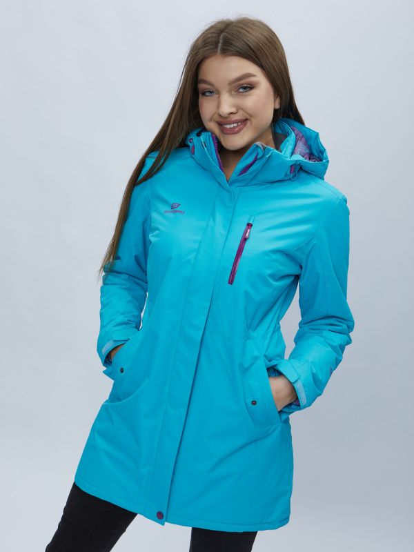 Women's blue hooded parka 551706S